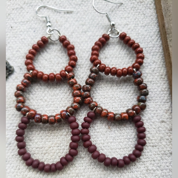 Refined Rubbish LLC Jewelry - Red Hoop Earrings, Long Earrings, Bold Earrings, Statement Pieces